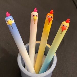 Emotional Rooster Pen Set with Refills - Use the one whose face fits your mood